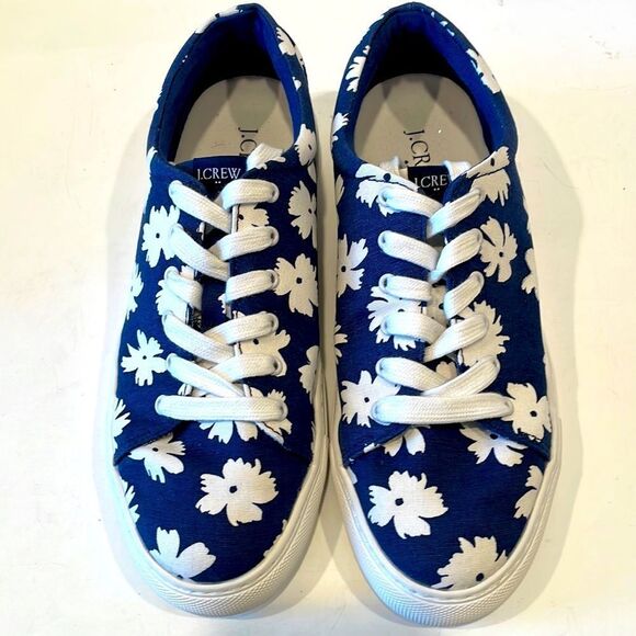 J.Crew Floral Printed Sneakers Women's Size 7.5 - Picture 1 of 8